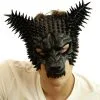 Schwarze Burning Man Spike Wolf Maske