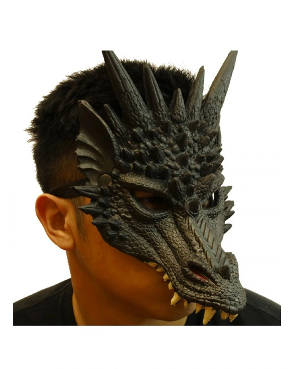 Schwarze Drachen Halbmaske 1 Schwarze Drachen Halbmaske