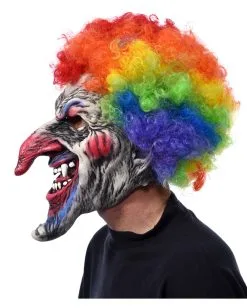 Horror Clown Maske Mit Rainbow Afro 6 Horror Clown Maske Mit Rainbow Afro -Spooky Masken Geschaft horror clown maske mit rainbow afro killer clown maske halloween maske halloween maske 17724 03