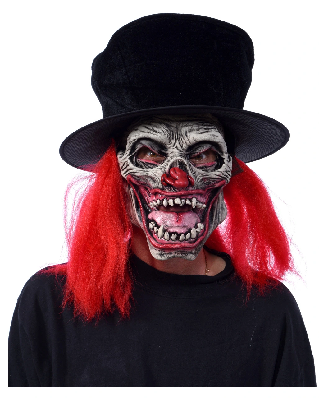 Horror Clown Maske Mit Hut 1 Horror Clown Maske Mit Hut