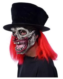 Horror Clown Maske Mit Hut 6 Horror Clown Maske Mit Hut -Spooky Masken Geschaft horror clown maske mit zylinder horror clown mask with top hat 19346 03