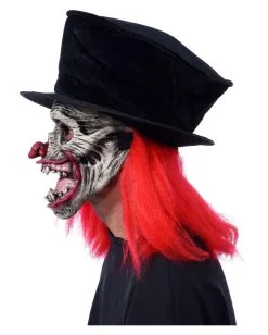 Horror Clown Maske Mit Hut 7 Horror Clown Maske Mit Hut -Spooky Masken Geschaft horror clown maske mit zylinder horror clown mask with top hat 19346 04
