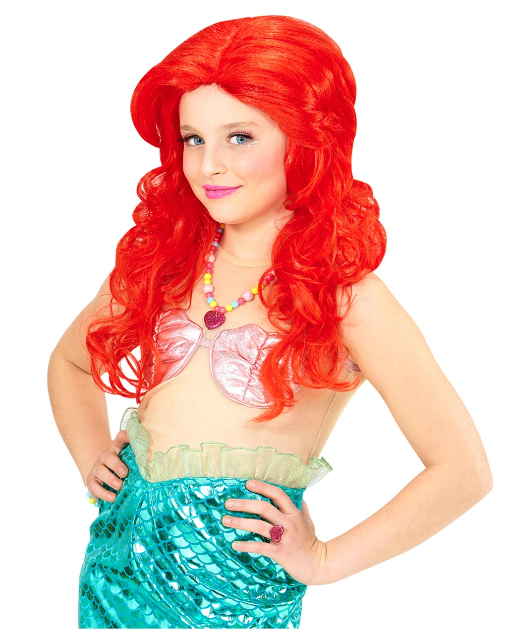Rote Kinderperücke Meerjungfrau 2 Rote Kinderperücke Meerjungfrau – Bild 2
