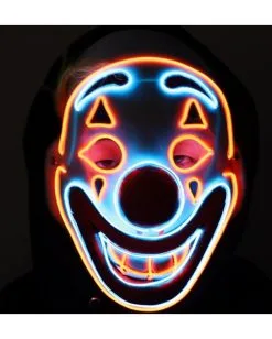 Beleuchtete Clown LED Maske -Spooky Masken Geschaft neon licht clown maske neon light clown mask halloween horror clown maske 53433 4