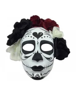 Sugar Skull Maske Mit Blumen -Spooky Masken Geschaft sugar skull maske mit blueten sugar skull maske mit blumen dia de los muertos maske 50516 01