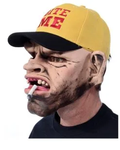 Trucker Redneck Maske Mit Baseball Cap -Spooky Masken Geschaft trucker hillbilly maske mit baesball cap redneck trucker latex mask with cap halloween and carnival masken 39670 2